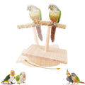 Natural Wood Bird Perch Stand Training, Quaker Parrot Toys, Puzzle | Intelligence Enrichment Toys for Parakeets, Parrot Perch Platform for Large Birds, Bird Playground Play Stands for Sun Conure