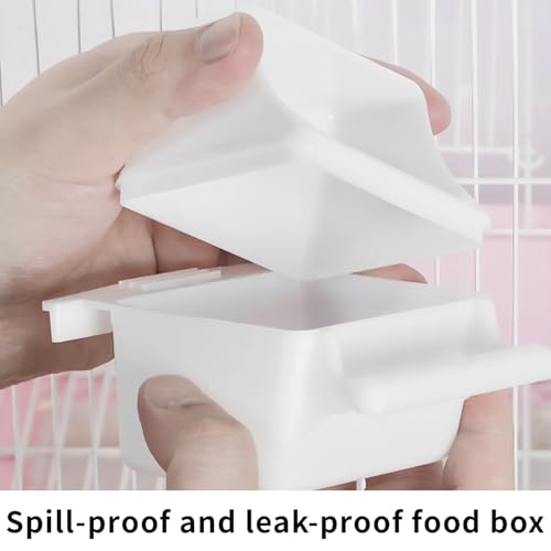 2 Pack Bird Feeding and Clear Water Bowl,Bird Cage Feeder with Bracket,Anti Spill and Leak Proof Bird Food Box