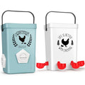 TGEYD Chicken Feeder and Waterer Set, No-Waste Hanging Feeder for Backyard Chickens, 3 Gal Waterer & 15LB Feed Bin