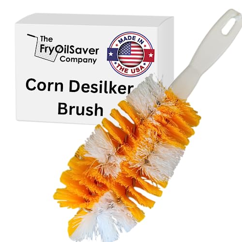 FryOilSaver Corn Silk Remover Brush - Food-Grade, Made in USA | Desilking Brush for Corn, Quick & Easy Cleaning in Seconds, Removes Dirt & Silk, Coconut Fiber Bristles by FryOilSaver B239C
