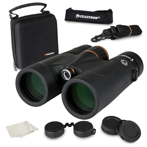Celestron Regal ED 10x42 Roof Binoculars – ED Glass for Hunting & Wildlife | Premium ED Optics, Phase, Dielectric Coated BaK–4 Prism, Fully Multi–Coated Glass, 6.5 ft Close Focus, Tripod Adaptable - size: 10x42mm