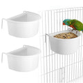 2 PCS Small Cage Bird Feeder Bird Water for Parakeets Cage Plastic Hanging Birds Water Bowl with Hooks Food Bowl for Small Birds Parakeet Parrot