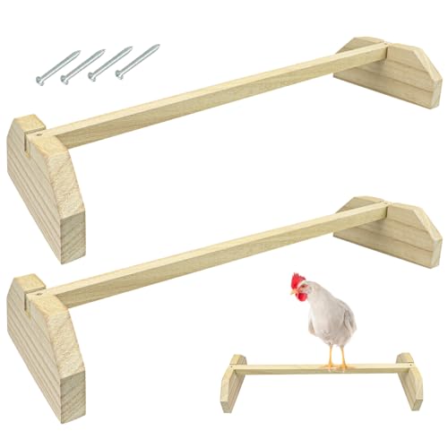 2pcs Wooden Chicken Perch Roosting Bar Chick Jungle Gym Perch Stand for Large Bird Baby Chicks Parots
