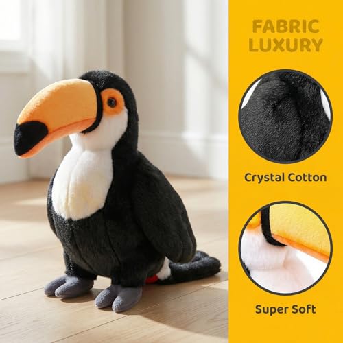 Toucan Plush Toy - Realistic 11.5inch Black Toucan Stuffed Animal, Cute Bird Toucan Plush as Gift for Your Friends - style: Toucan