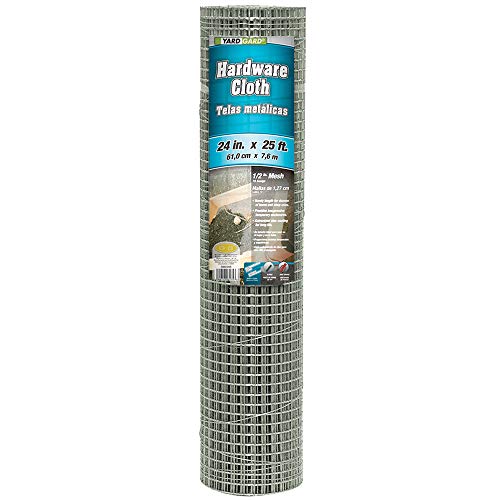 YARDGARD – 1/2 Inch Mesh Welded Wire Fence Hardware Cloth – 24 in. x 25 ft. 19‑Gauge Galvanized Steel – for Chicken Coops | Garden Protection | Bird and Rabbit Enclosures - size: 24" Inched by 25 Feet
