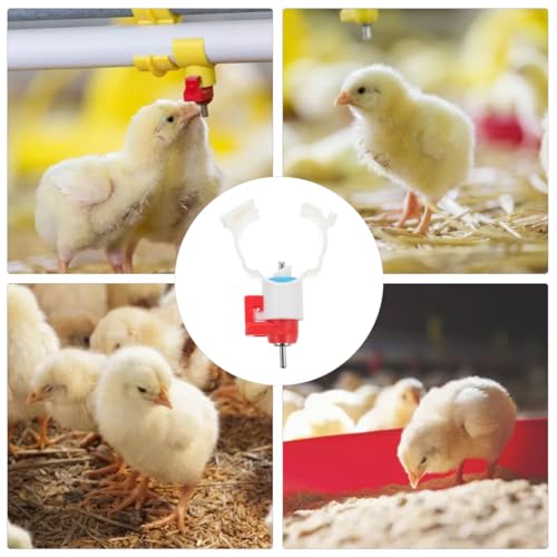 VICASKY 20 Pcs Chicken Waterer Nipples Ball Nipple Chicken Feeders for Coop Watering System Easy Install Water Supply Parts for Chickens Ducks Quail Poultry Feeding