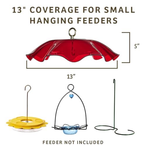 Birds Choice Weatherguard Bird Feeder Dome | 13in Rain Cover | Clear | Polycarbonate Cover for Small Hanging Feeders, Helps Keep Seed Dry, Not a Squirrel Baffle - color: Clear