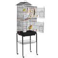 Yaheetech Bird Cage 64'' Medium Small Parrot Parakeet Bird Cages with Detachable Rolling Stand for Parrot Lovebirds Finches Parakeets Budgie Parrotlet Conures, Pet Flight Birdcage - color: Black
