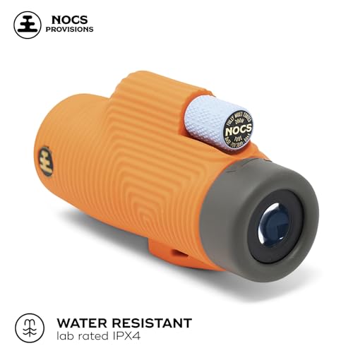 Nocs Provisions Zoom Tube 8x32 Monocular, Bird Watching & Backpacking | 8X Magnification Telescope, Bak4 Prism, Wide Field of View for Wildlife Viewing - color: International Orange