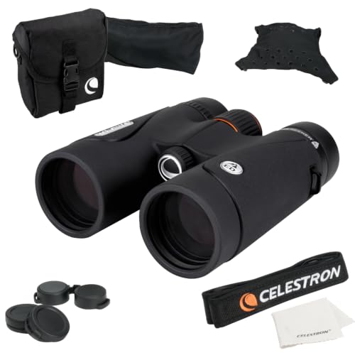 Celestron TrailSeeker ED 10x42 Binoculars for Wildlife Viewing – ED Glass | ED Glass for Sharp Detail, Phase & Dielectric-Coated BaK-4 Prisms, Fully Broadband Multi-Coated, Magnesium Alloy Body - style: TrailSeeker ED 10X42