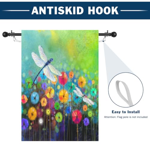 Spring Flower Garden Flag Dragonfly flags Welcome Summer House Flag for Outdoors 28 x 40 Double Sided Large Decorative Flag - color: flower-1