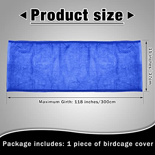 Shappy Large Bird Cage Seed Catcher,Bird Cage Cover Net Skirt Guard,Adjustable Soft Airy Mesh Net for Parrot Parakeet Macaw(118 x 15 Inch/ 300 x 37 cm,Blue) - color: Blue, size: 118 x 15 Inch/ 300 x 37 cm