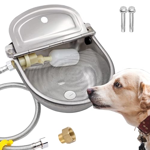 Automatic Dog Water Bowl Dispenser Large Size Pet Waterer Feeder Stainless-Steel Water Trough for Poultry and Small Livestock
