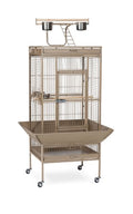 Prevue Pet Products Playtop Bird Home - L, Beige | Large Wrought Iron Bird Cage with Rolling Stand, Ideal for Cockatiels, Conures, and Medium to Large Parrots - color: Coco Brown, size: 24.0"L x 20.0"W x 60.0"H