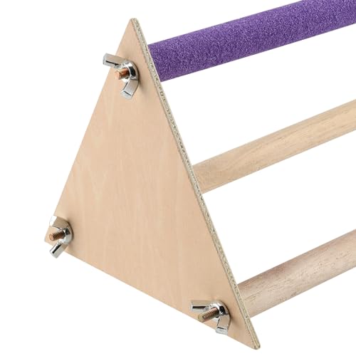 HOZEON 2PCS Wooden Chicken Roosting Bars, Purple Chick Perch Stand for Training, Roosting Bar Perch for Parrot and Birds