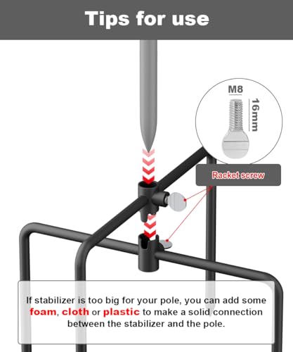 Pole Stabilizer Stand Applies to 0.62” Poles, Outdoor Bird Feeder Pole Base, In-Ground Anchor Support for Shepherds Hooks, Black, 1 Pack - size: S