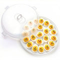 HANSGO Deviled Egg Containers with Lid, Deviled Egg Platter Carrier Holder Trays with 22 Slots for Holiday Party and Home Kitchen, White - color: White