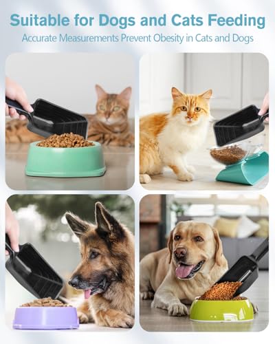 2 Cup Dog Food Scoop(2 Pack), Plastic Pet Food Scoop with Measuring Lines for Accurate Pet Food Portions,Dishwasher Safe (Black) - color: Black