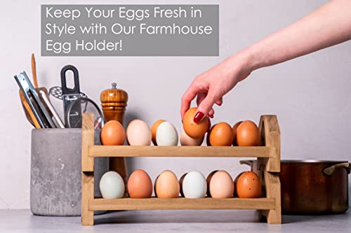 Farmhouse Stackable Wood Egg Holder - Fresh Egg Storage (2)