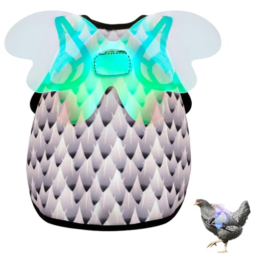 Chicken Saddles for Hens with Detachable Wings, Adjustable Hen Apron Back Protector for Feather Recovery, Double-Layer Breathable Poultry Saver for Standard Breeds (White) | Double-Layered Breathable Poultry Back Protector For Hens During Mating And Feath