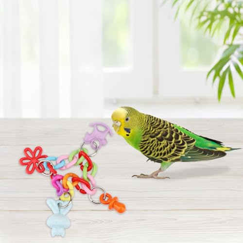 Hypeety Bird Parrot Foot Toy Chewing Swing Bite Toy Plastic Parrot Toys Bird Toys Macaw Toys for Lovebirds Conures Caiques Sun Parakeet Cockatiel Budgie - color: Plastic Swing