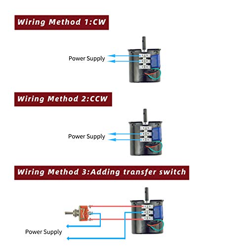 60KTYZ Synchronous Gear Motor AC 110V 8/10r/min CW/CCW Control 18W with 1PC Gear Motors Mounting Bracke Fixed Seat Holder - size: 8/10r/min Motor+Bracket