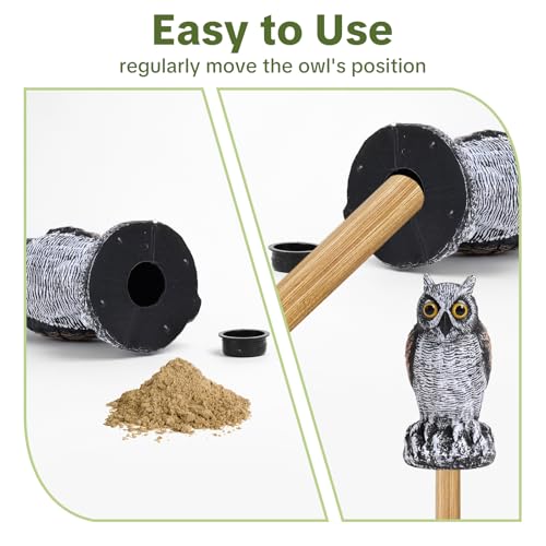 OFFO Fake Owl, Owl Statue for Garden and Yard Decoration, Weatherproof Plastic Outdoor Owl Decor for Porch Pool Patio Yard, 10-Inch Height, Short Ear Owl - color: Short Ear Owl Brown, size: 10 in