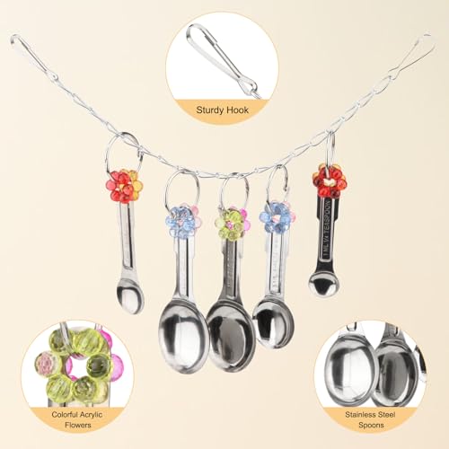 Hypeety Stainless Steel Bird Bell Toys Heavy Duty Hanging Bell Toy for Cage | Rustproof, durable, safe for metal cage, easy-hanging, with 5 spoons, for cockatoo/macaw/african grey/large parrots and birds - color: 5 Spoons
