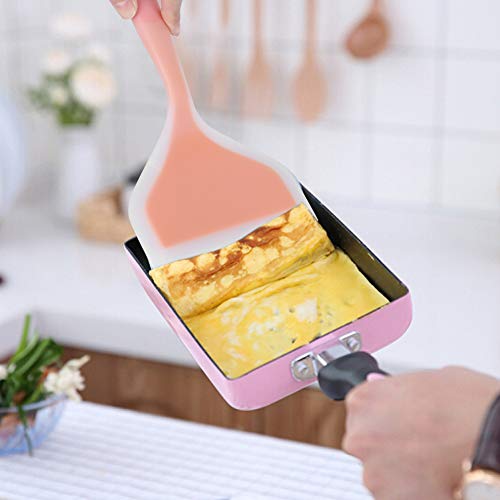 Silicone Pancakes Shovel Wide Spatula Turner, Soft Edge Turner - color: Orange,Green