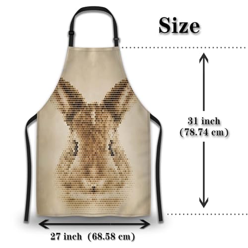 Chef Works Apron Women Rabbit Kitchen Aprons for Men for Kitchen Cooking Restaurant BBQ Painting Crafting Gardening 27” (W) x 31” (H), Waterproof Aprons - color: Rabbit