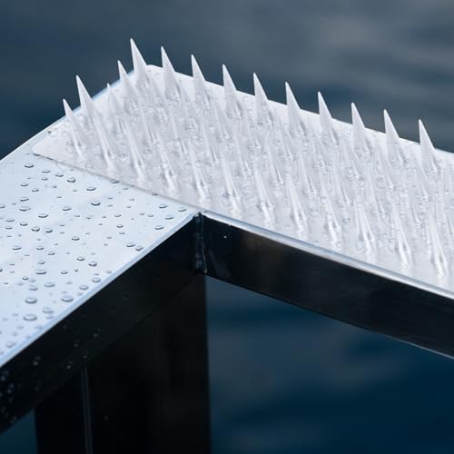 Touri 24 Pcs Clear Transparent PVC Bird Spike Strips | For Outside Fences And Roofs, Keep Birds Pigeons Cats Squirrels and Raccoons Away, Prevent Birds from Building Nest - size: 33.4 Feet
