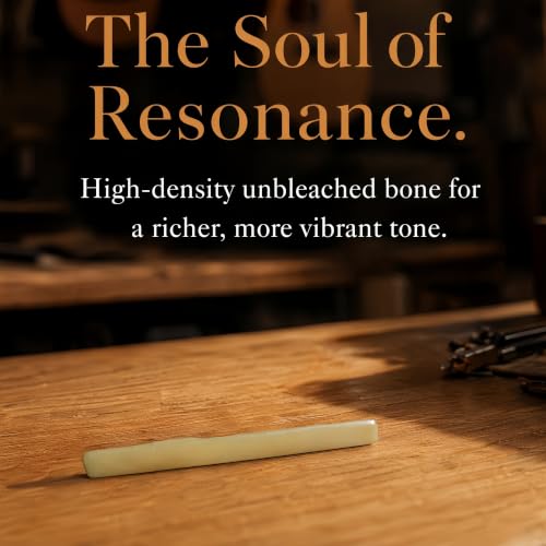 Miwayer 2 Pack 6 String YMH Acoustic Guitar Unbleached Bone Saddle, Guitar Bridge Saddles, Cut from Whole Bones, 75x3x9.7mm - color: 6 String YMH Guitar Saddle 75mm 2 Pack