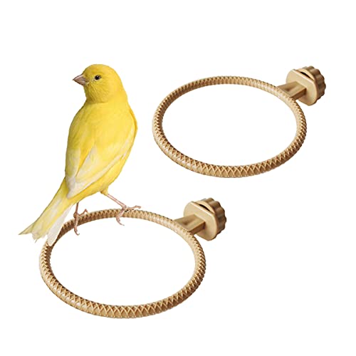 FOIBURELY 2 Ring Plastic Stand Perches Holders Canary Finch Budgie Bird Cage Universal Plastic Stand Perches Holders（4.6 Inches）