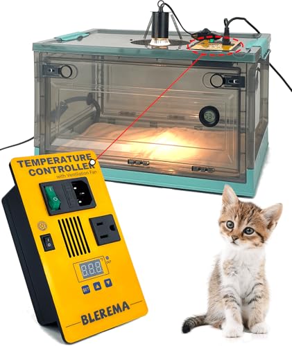Puppy Incubator with Temperature Control & Ventilation Fan, Dual-Heating Modules (Pad+Lamp) and Oxygen Tube, Incubator for Puppy/Kitten | Brooder for Dogs, Chicks, Birds & Newborn Critters (55L)