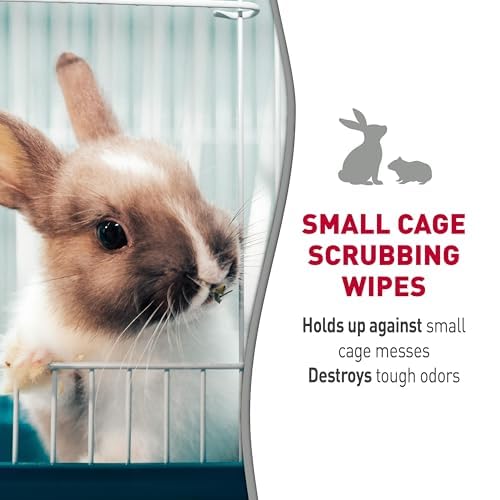 Nature's Miracle Small Animal Cage Scrubbing Wipes, 30 Count | Bio-Enzymatic Formula Helps Break Down Tough Stains & Odors, Cleans & Deodorizes Cages & Accessories, Safe For Pets and Home* - size: 24 Count (Pack of 1)