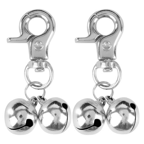 Cat Bell 2 Pack - Cat Collar Accessories Bells Loud with Claw Buckle, Pet Jingle Charm Ornament Training Pendant Jewelry, Tracker for Saving Birds, Neck Decoration for Dogs Kitten, Silver | Pet Bell Jingle Collar Charm Ornament Training Pendant Jewelry wi