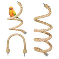 3pcs Bird Rope Perch for Parrots,Bird Cage Climbing Rope Toys Accessories | Bendable Climbing,Bendable Natural Jute Boing with Pine Wood and Stainless Steel Mount,Parakeet Lovebirds(Natural Jute)
