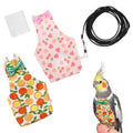 2 Pcs Bird Diaper, Cute Pet Bird Pants Parrot Nappy | Reusable Flight Suit Birds Diapers with 20 Replacement Diapers and 2 Leash for Parakeet Cockatiel Mini Macaw Budgie Canary