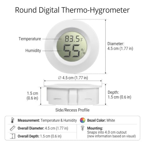 Weewooday 20 Pcs Mini Hygrometer Thermometer Digital LCD Monitor Indoor/Outdoor Room Humidity Meter Temperature Gauge for Greenhouse Garden Reptile Incubator Cellar ℉/℃ (White) - size: White