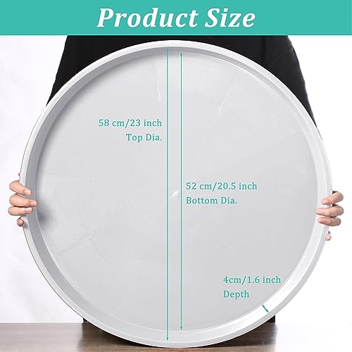 Eccliy 6 Pack Plastic Plant Saucer Heavy Duty Planter Saucers Large Plant Pot Saucers Plastic Water Trays for Indoors and Outdoors Flower Plant Plant Drip (White,23 Inch) - color: White, size: 23 Inch, style: Round