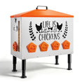 95LB Extra-Large Chicken Feeder with 10 No-Waste Ports – Galvanized Metal Poultry Feeder, Anti-Roost Roof Lid, Feed Level Window & Adjustable Cylindrical Legs – Outdoor Feed Box for Ducks & Geese - size: 95LB