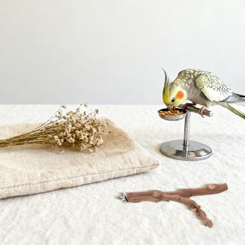 Angoily Bird Perch Stand Set, 5Pcs Natural Wood Bird Perches with Rope | Cage Perch Branch Stand for Climbing Standing Play and Nail Grinding for Parrots