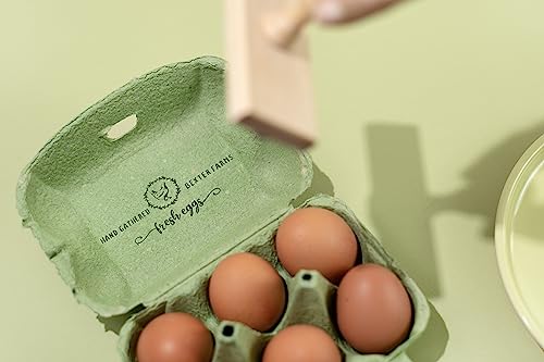 Stamp by Me | Egg Cartons Stamp | Personalized Eggs Carton Stamps | Chicken Eggs Stamper | Custom Wooden Rubber Stamp | Self-Inking Labels | Farm Stampers | Black Ink | Mini, Medium or Big Stamping