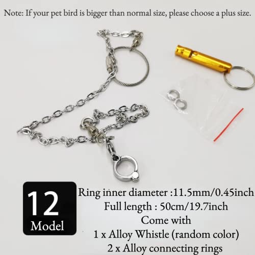 Bird Foot Chain Flying Stainless Steel Training Rope Outdoor Parrot Ankle Foot Ring Accessories Bird Harness Leash Prevent Escaping (Model12) - size: Model12
