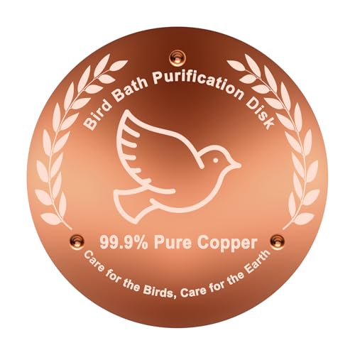 Bird Bath Copper Disk, 99.99% Pure Copper Bird Bath Cleaner with Triple-Point Support, 4 Inch Thick Chemical-Free Natural Water Cleaner for Outdoor BirdBaths, Bowls, All-Season Use - color: 1 Pack