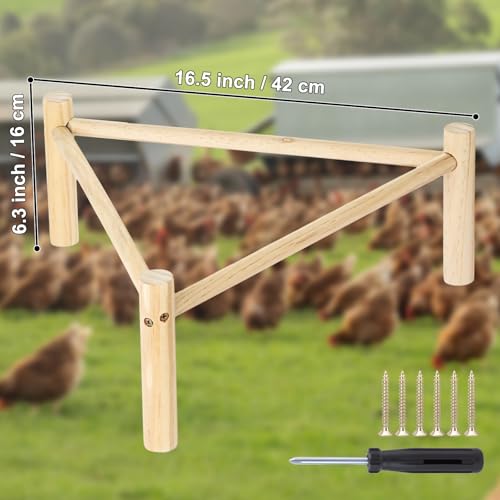 Chicken Perch for Coop & Brooder, Pine Wooden Chicken Roosting Bars (1 PCS) | Chicken Toys for Coop Accessories, Triangular Chick Perch for Parrots Birds, Natural Poultry Stand, Chicken Nesting Support - size: 1 Pcs