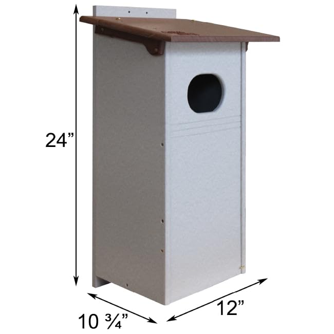 Amish Made Recycled Plastic Wood Duck House, Brown and Gray