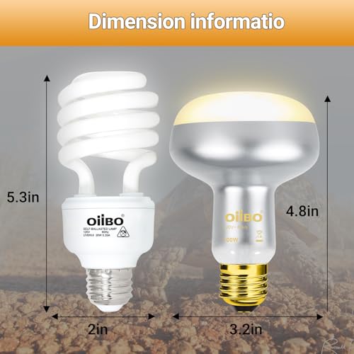 100W Reptile Heat Lamp Blub and 26W 10.0 UVB Reptile Light Combo Pack, Basking Spot Light UVA Heat Lamp Bulb and 26W Energy Saving UVB UVA Light for Reptiles Bearded Dragon,Turtles,Lizard
