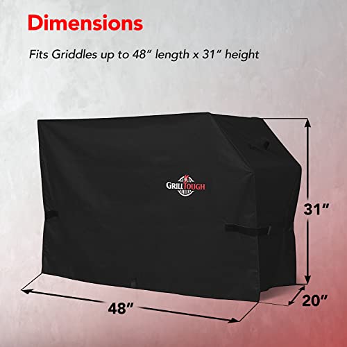 Heavy Duty Griddle Cover for Outdoor Grill, 28 Inch Black | Waterproof, Weather Resistant, UV & Fade Resistant, Heavy Duty Protection, Adjustable Straps, Outdoor Grill Cover, Secure Fit - color: Black, size: 48''L x 20''W x 31''H