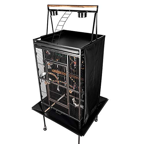 Colorday Good Night Bird Cage Cover for Large Bird Cage with Play Top (Patented), Black 68" - color: Black, size: 24.0"L x 22.0"W x 68.0"H